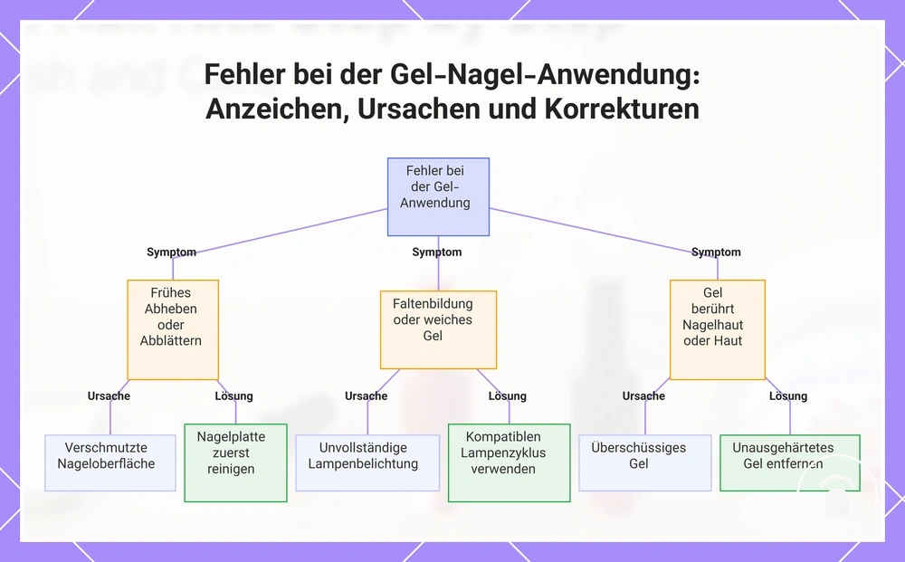 Fehler bei der Gel-Nagel-Anwendung: Anzeichen, Ursachen und Korrekturen