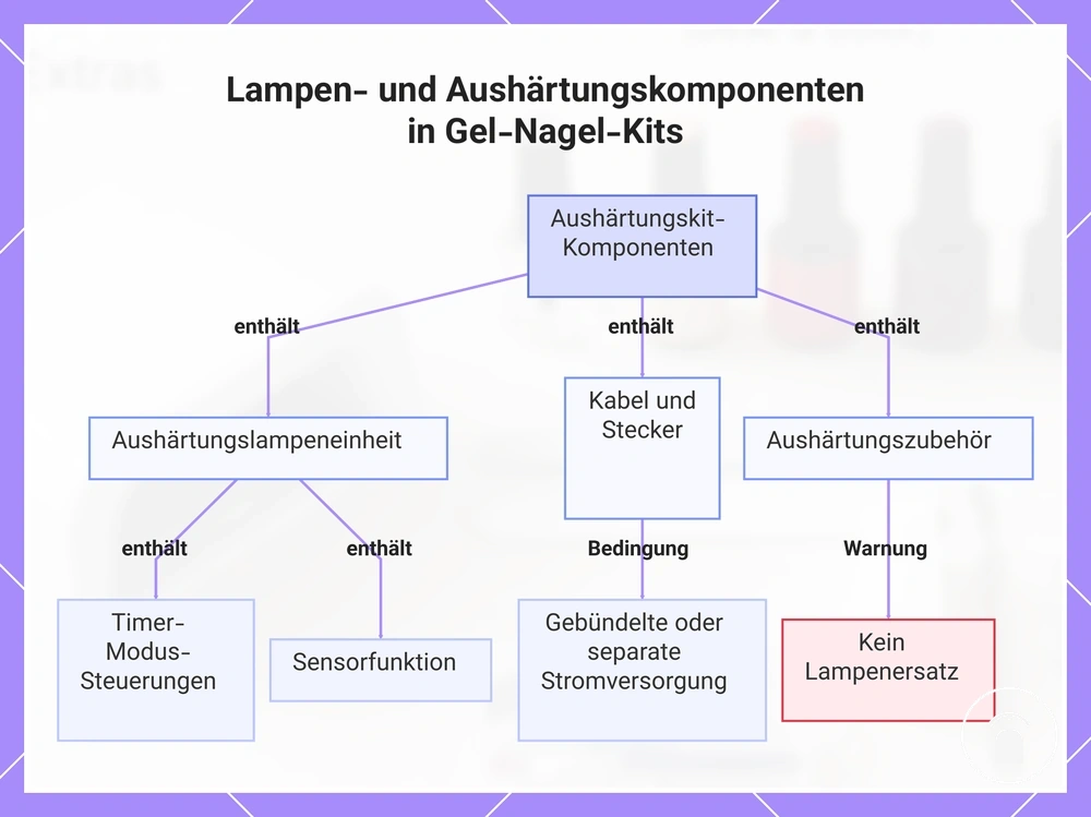 Lampen- und Aushärtungskomponenten in Gel-Nagel-Kits