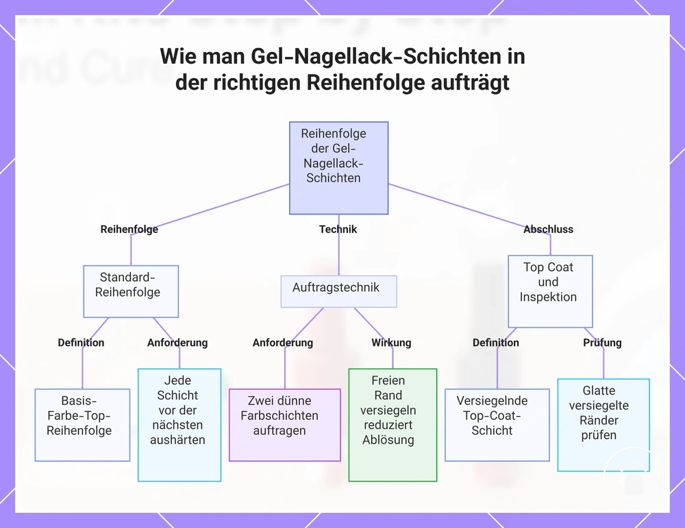 Wie man Gel-Nagellack-Schichten in der richtigen Reihenfolge aufträgt