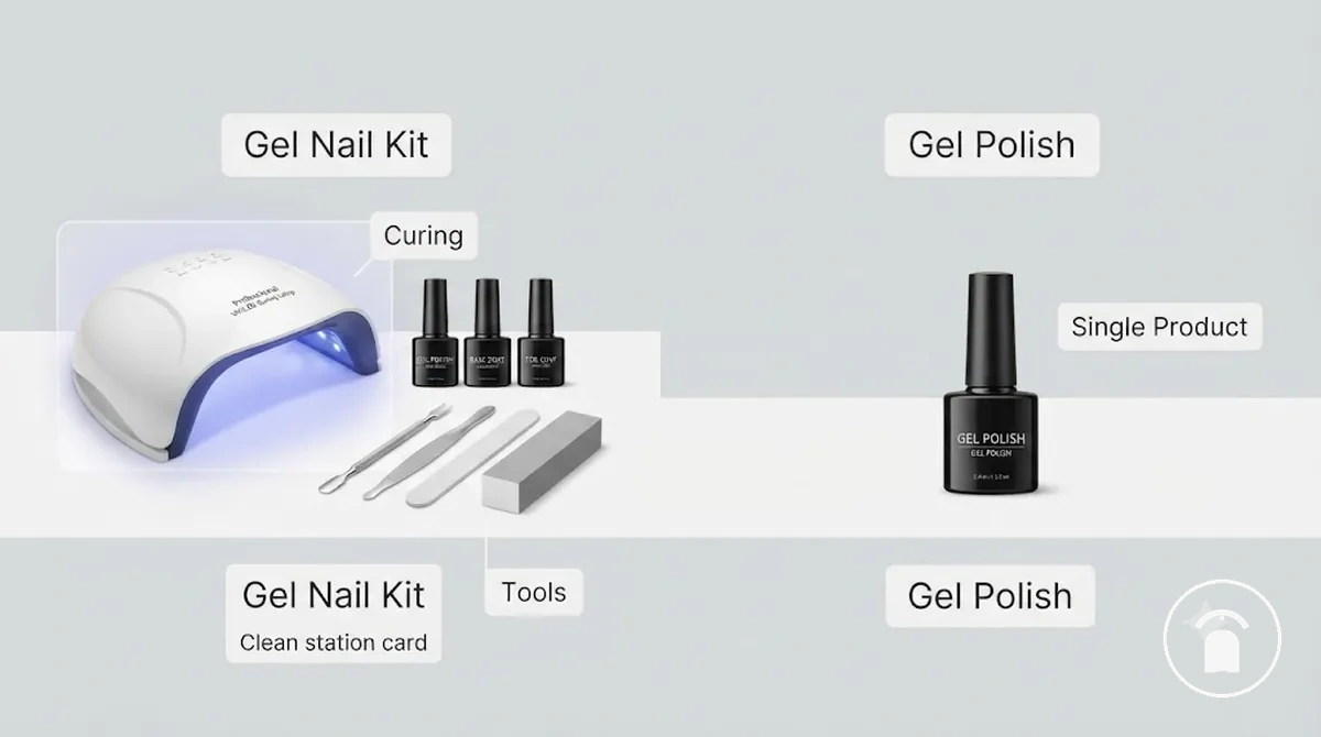 Comparison of a gel nail kit and individual gel polish product