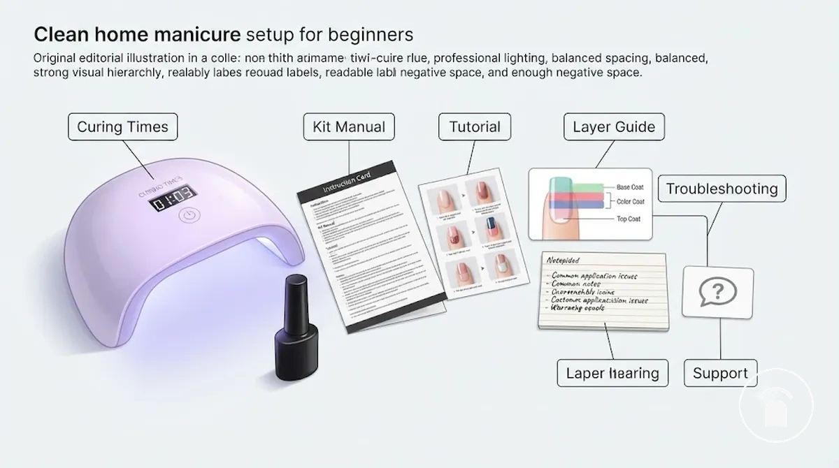 Gel nail kit instructions and curing guidance for first-time users