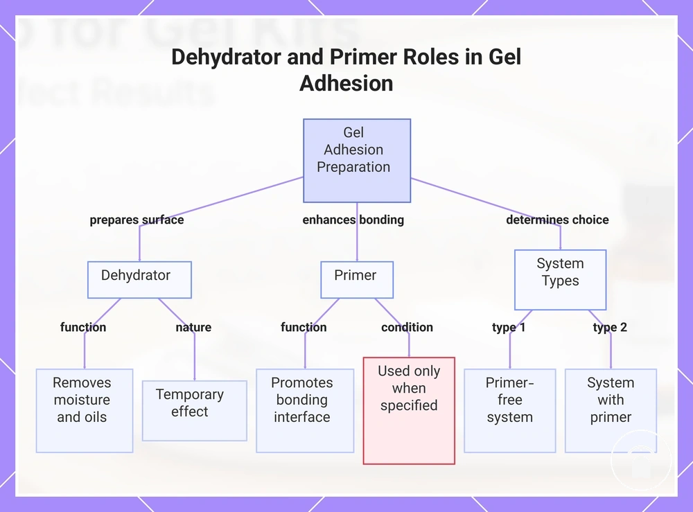 Dehydrator and Primer Roles in Gel Adhesion