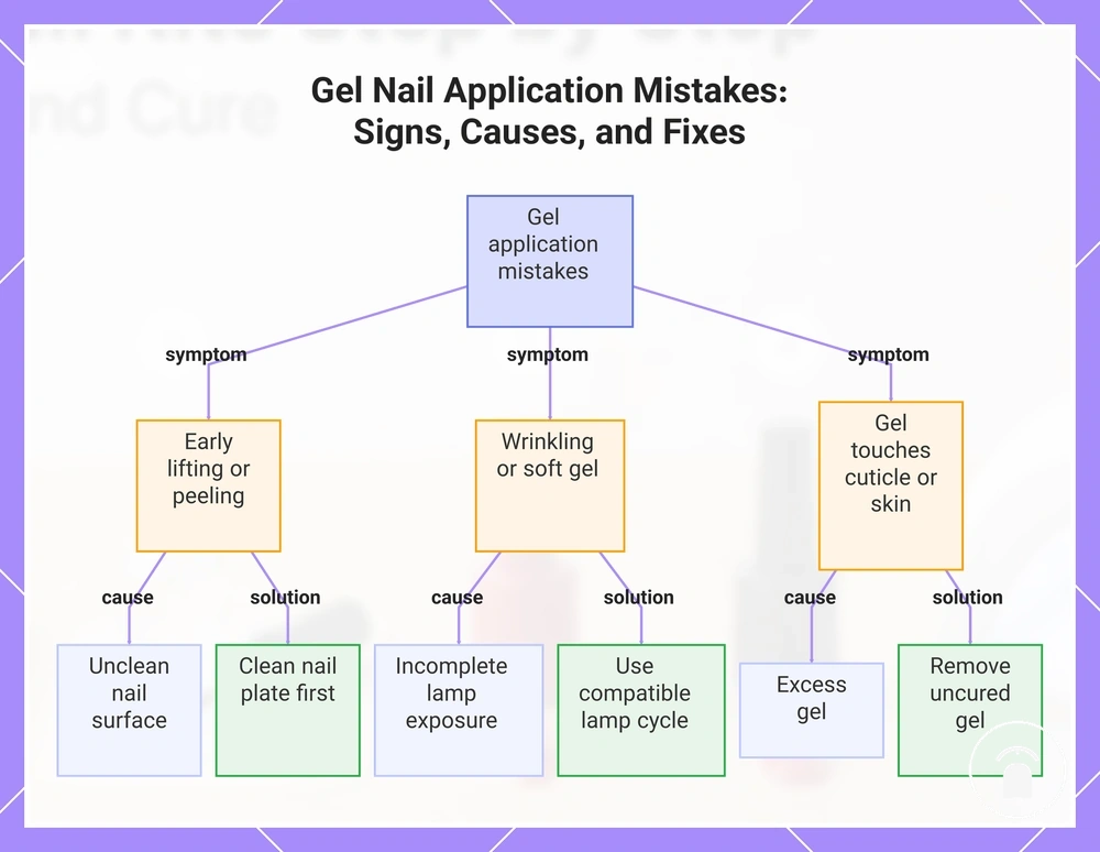 Gel Nail Application Mistakes: Signs, Causes, and Fixes