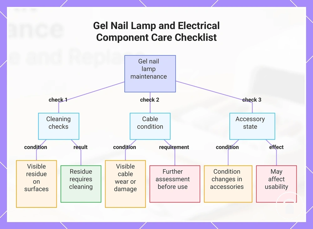 Gel Nail Lamp and Electrical Component Care Checklist