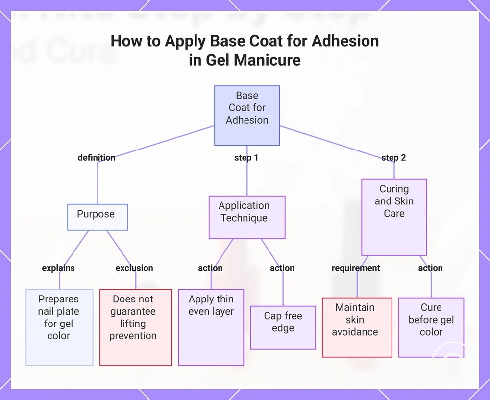 How to Apply Base Coat for Adhesion in Gel Manicure