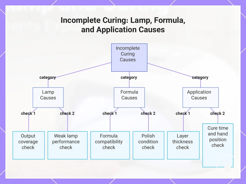 Incomplete Curing: Lamp, Formula, and Application Causes