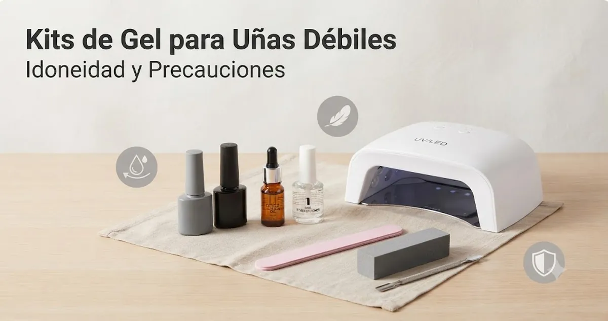 Kit suave de uñas de gel con aceite de cutículas, fortalecedor, lima fina y esmalte de gel