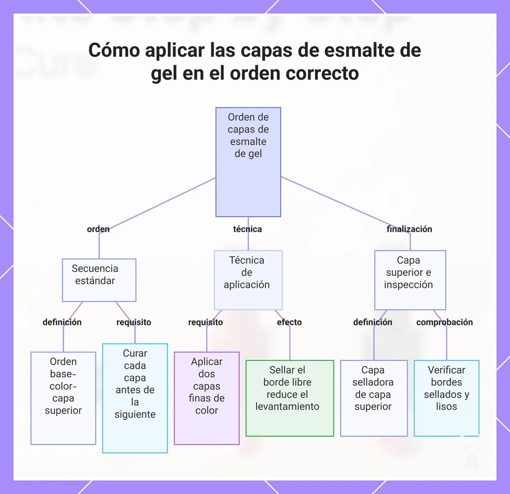 Cómo aplicar las capas de esmalte de gel en el orden correcto