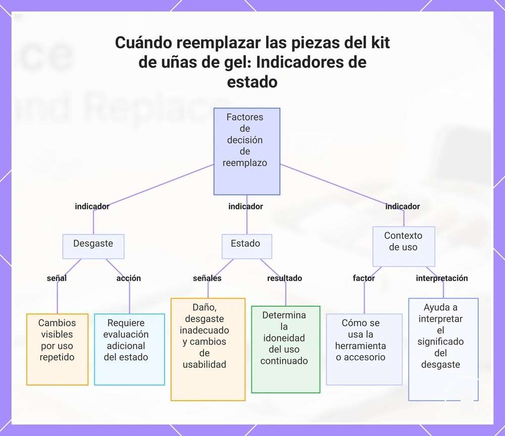 Cuándo reemplazar las piezas del kit de uñas de gel: Indicadores de estado