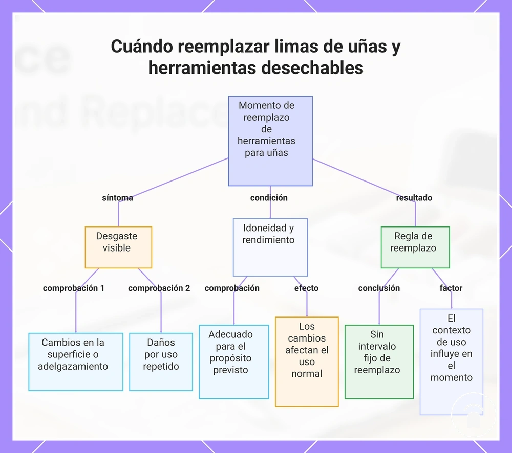 Cuándo reemplazar limas de uñas y herramientas desechables
