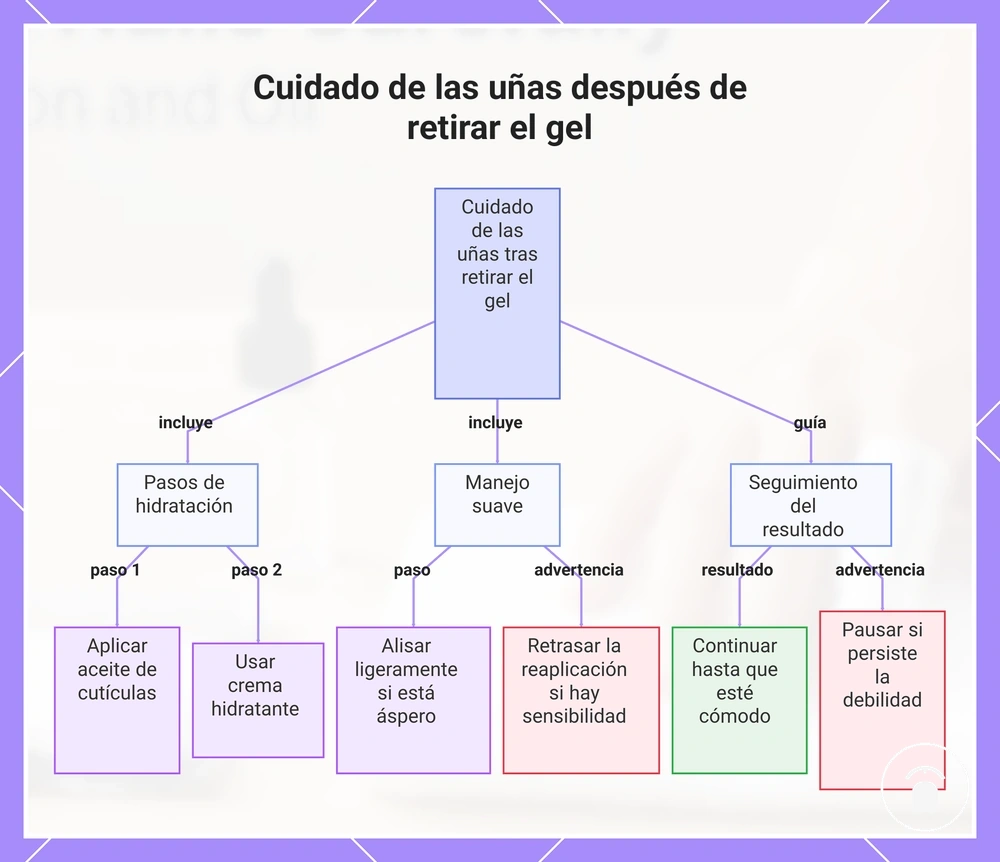 Cuidado de las uñas después de retirar el gel