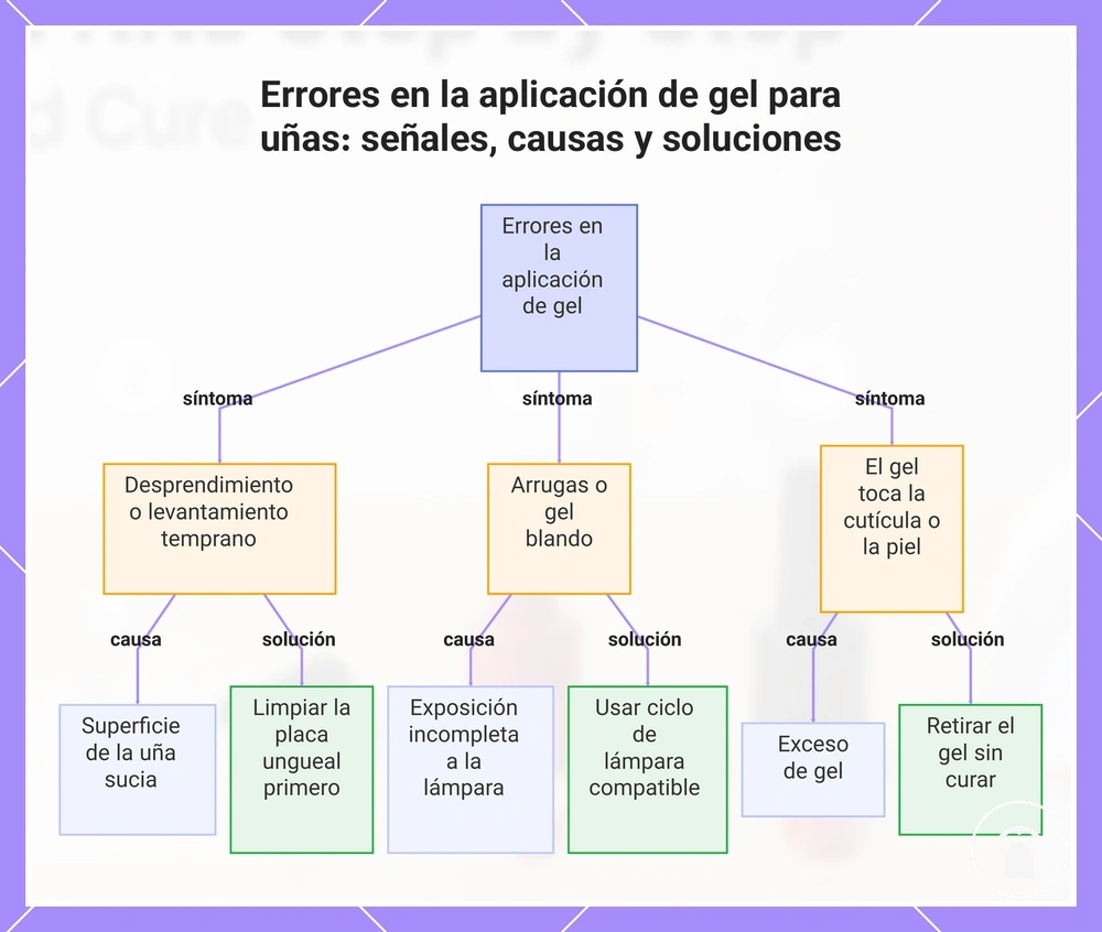 Errores en la aplicación de gel para uñas: señales, causas y soluciones