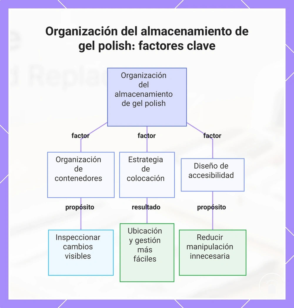 Organización del almacenamiento de gel polish: factores clave