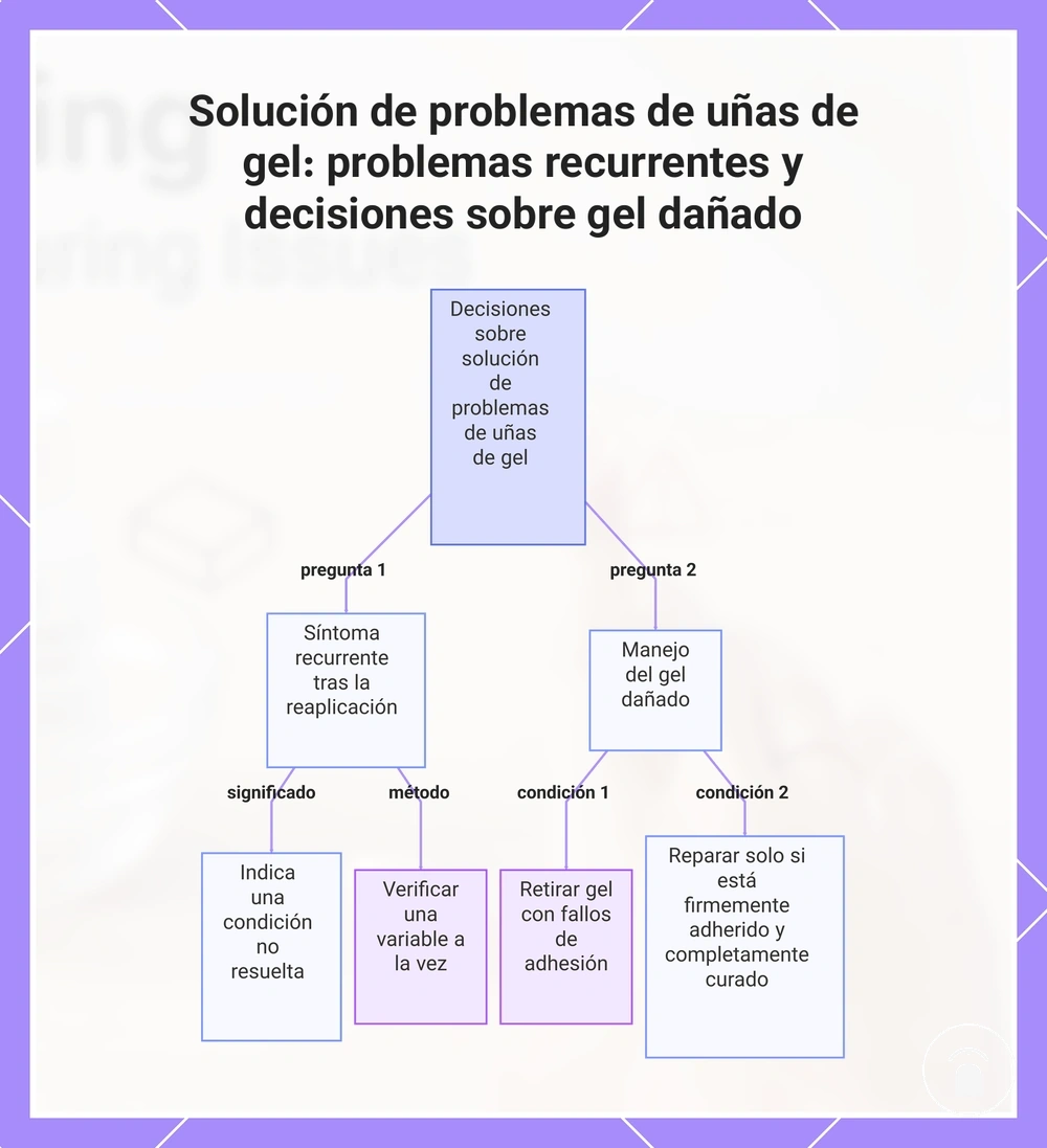 Solución de problemas de uñas de gel: problemas recurrentes y decisiones sobre gel dañado
