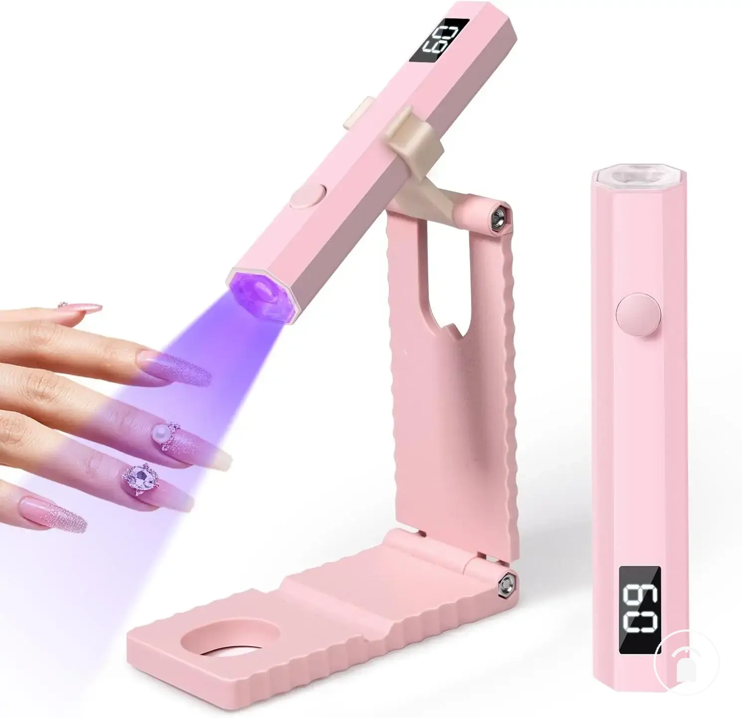 Lampe UV LED sans fil pour ongles avec support, écran LCD et design rechargeable par USB