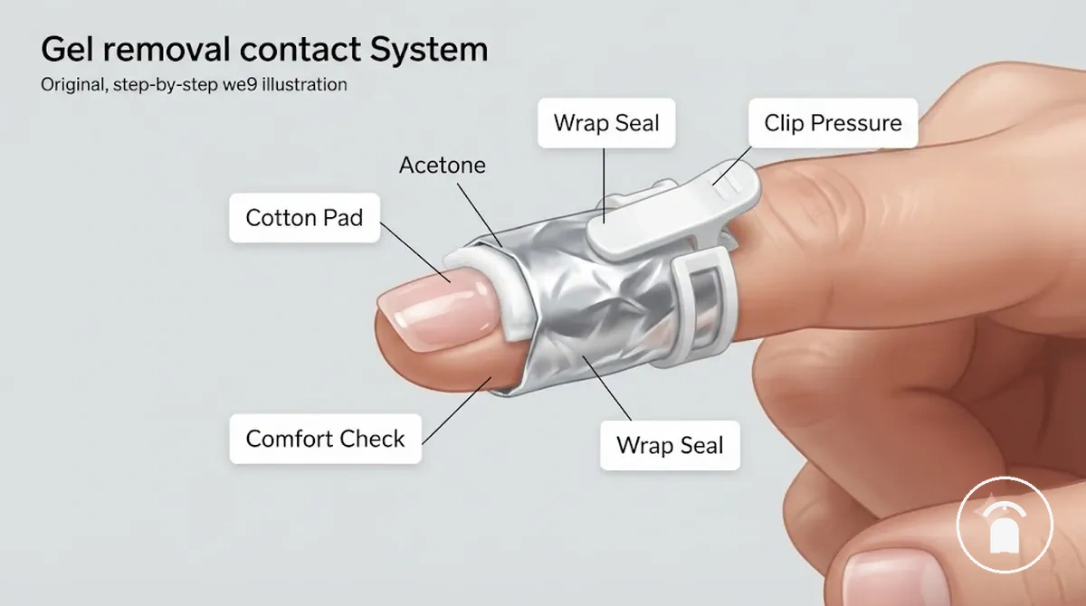 Acetone tampons coton emballages clips