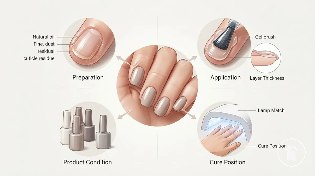 Principales catégories de causes derrière les problèmes d’application d’un kit d’ongles en gel