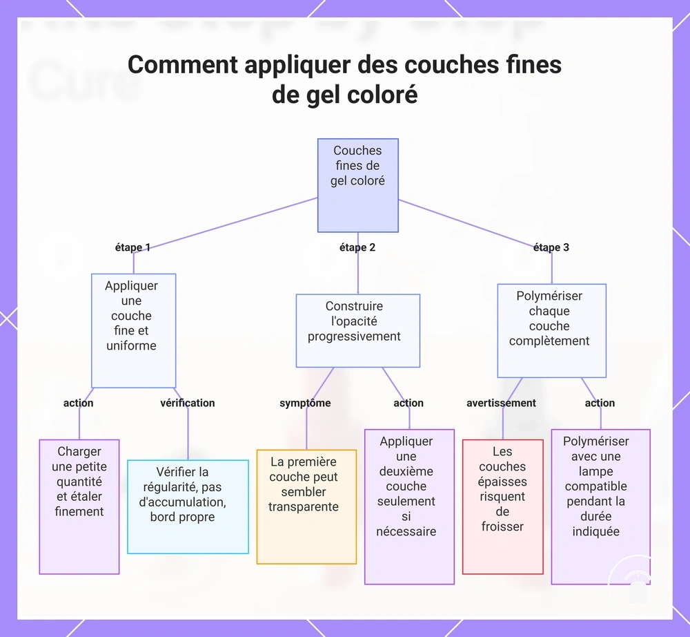 Comment appliquer des couches fines de gel coloré