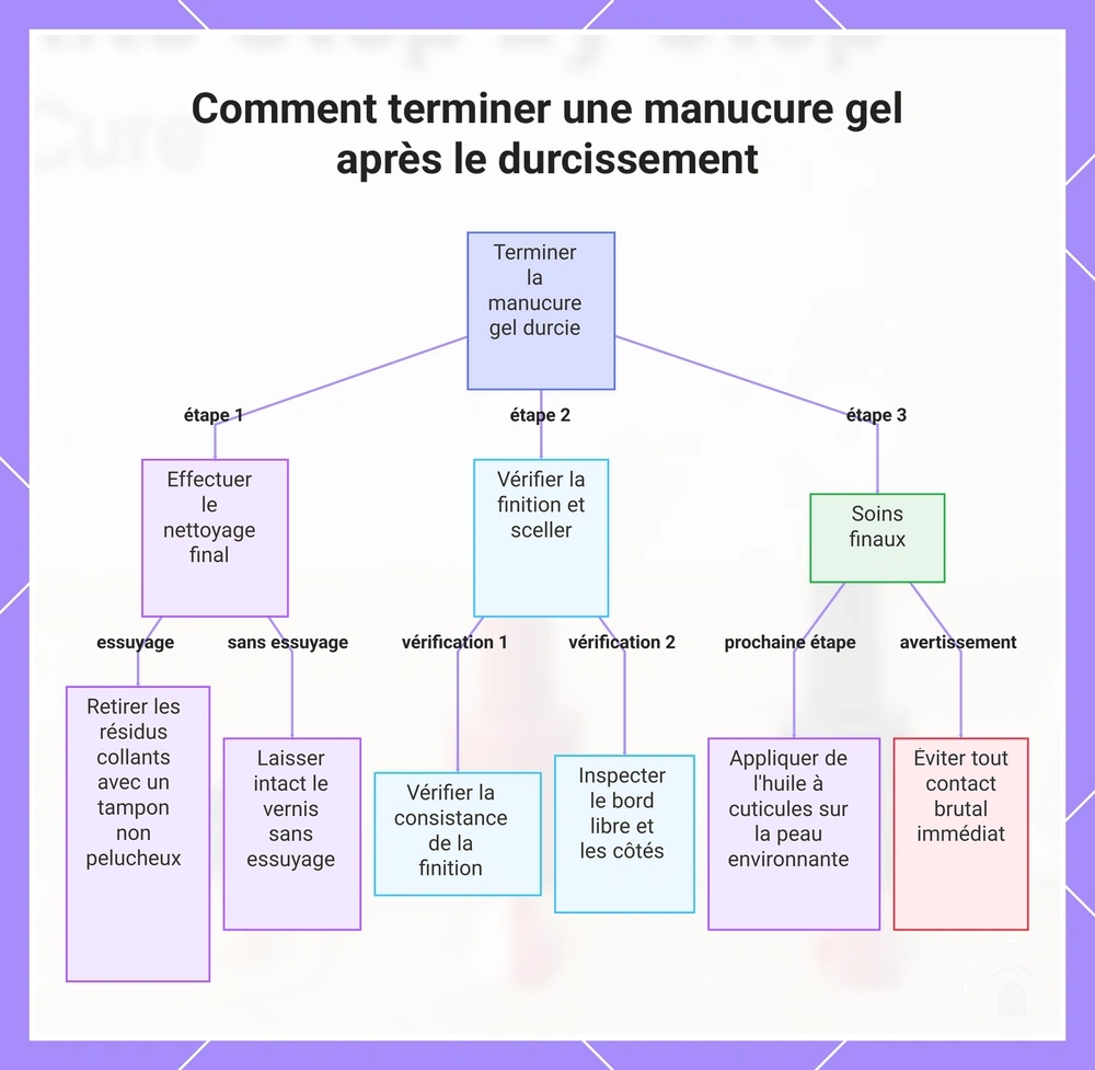 Comment terminer une manucure gel après le durcissement