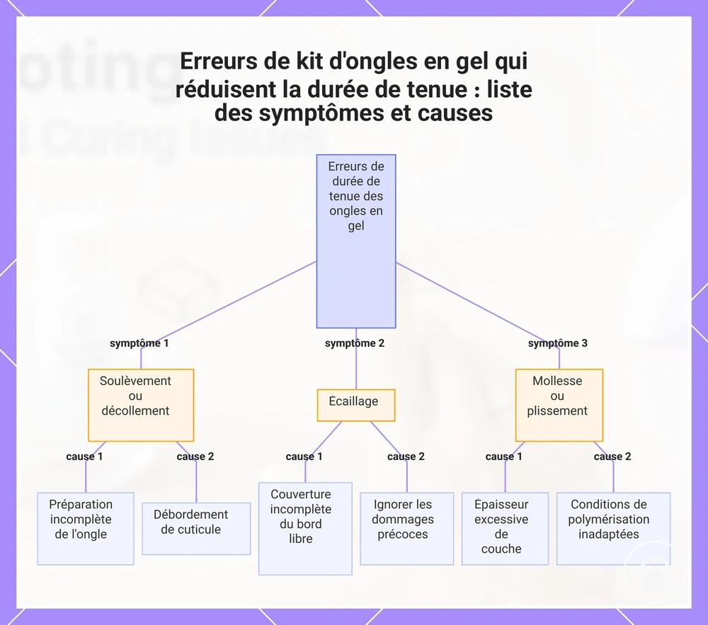 Erreurs de kit d'ongles en gel qui réduisent la durée de tenue : liste des symptômes et causes