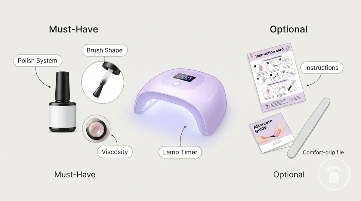 Fonctionnalités de simplicité d’utilisation à comparer dans un kit d’ongles en gel pour débutants