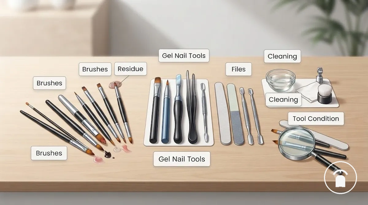 Nettoyage outils ongles gel apres utilisation