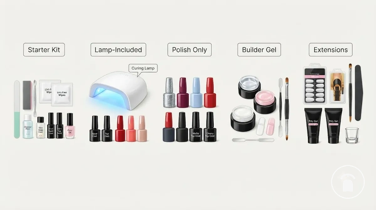 Principaux types kits ongles gel maison