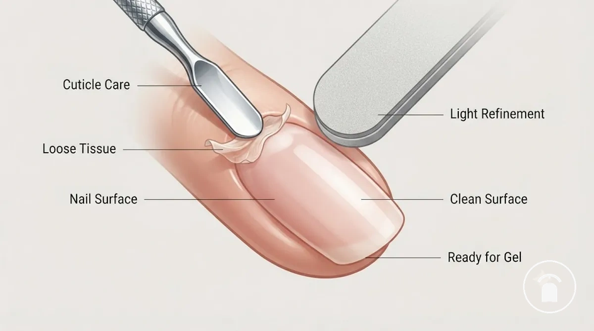 Soins cuticules preparation surface ongles