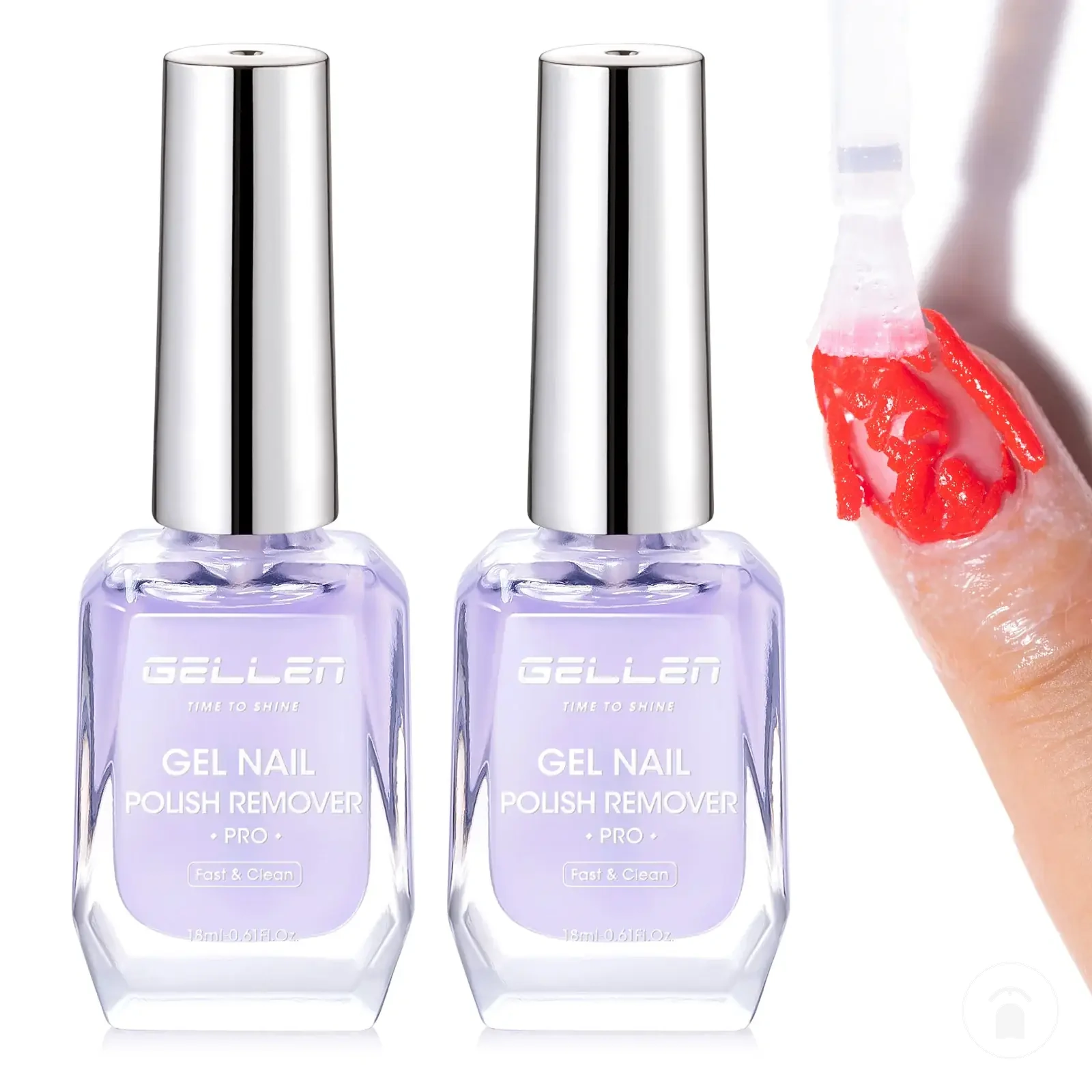 Set removedor de esmalte em gel para unhas, com duas peças, para remoção soak-off rápida sem papel-alumínio