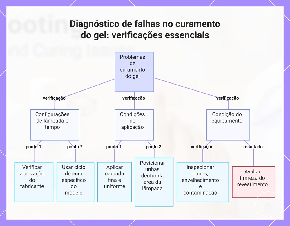 Diagnóstico de falhas no curamento do gel: verificações essenciais