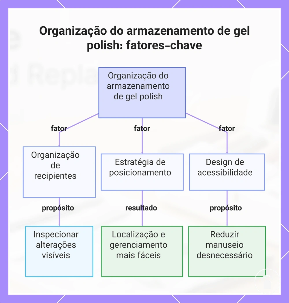 Organização do armazenamento de gel polish: fatores-chave