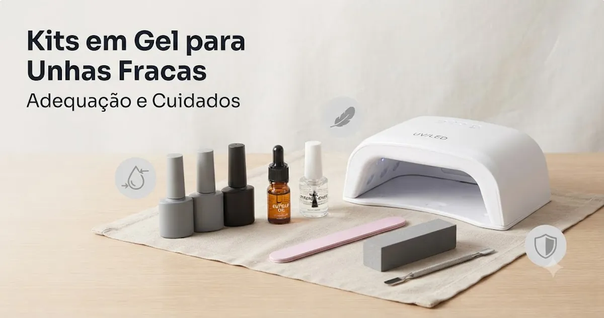 Kit suave de unhas em gel com óleo de cutícula, fortalecedor, lixa fina e esmalte em gel