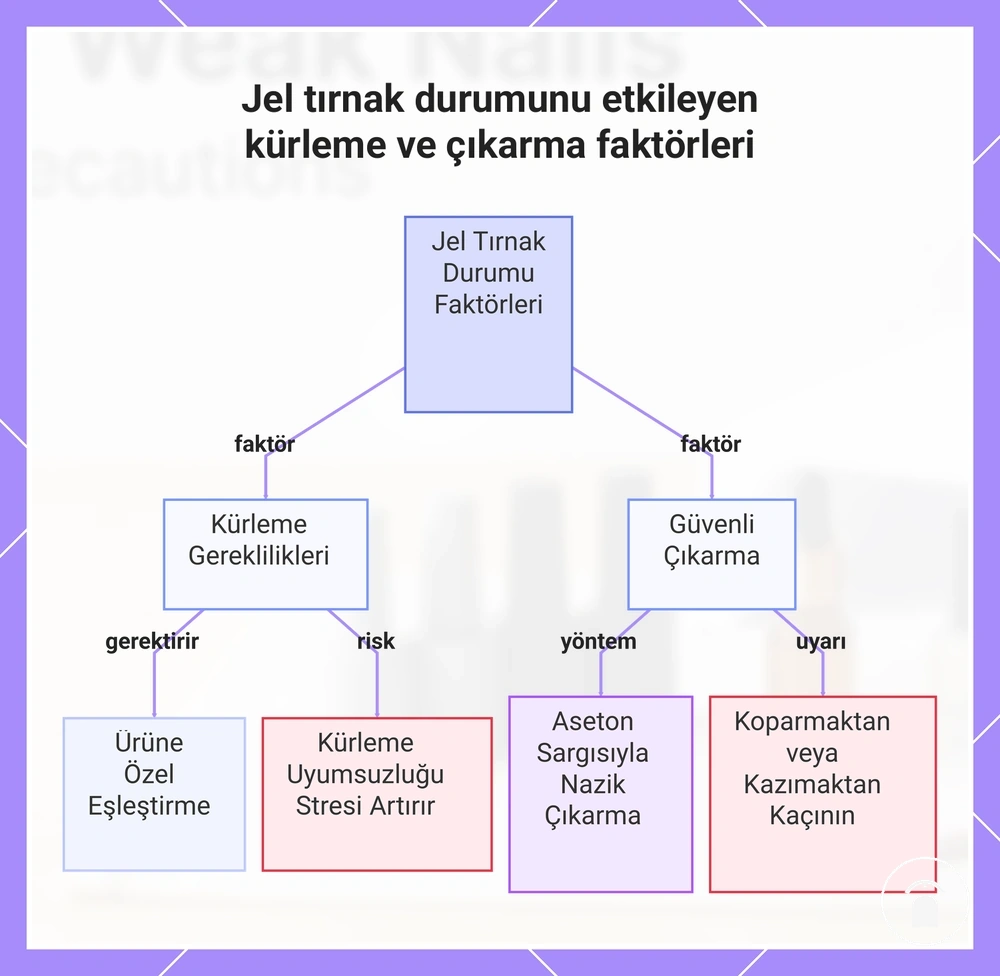 Jel tırnak durumunu etkileyen kürleme ve çıkarma faktörleri