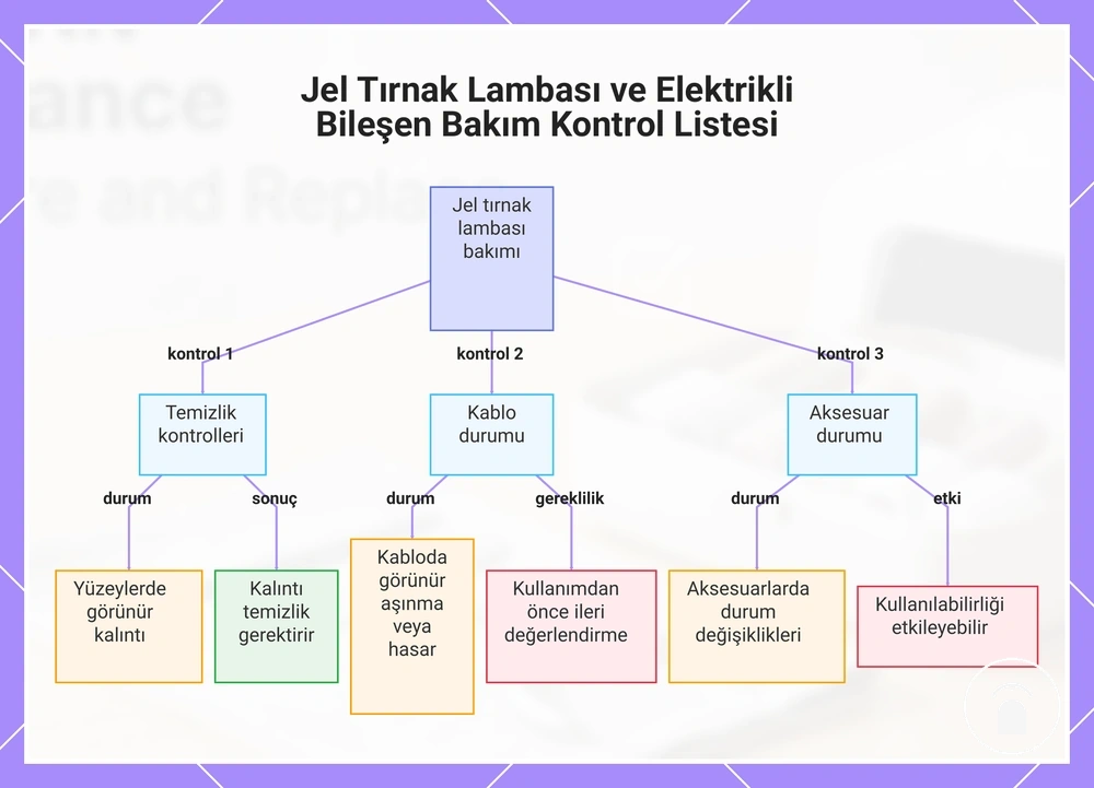 Jel Tırnak Lambası ve Elektrikli Bileşen Bakım Kontrol Listesi