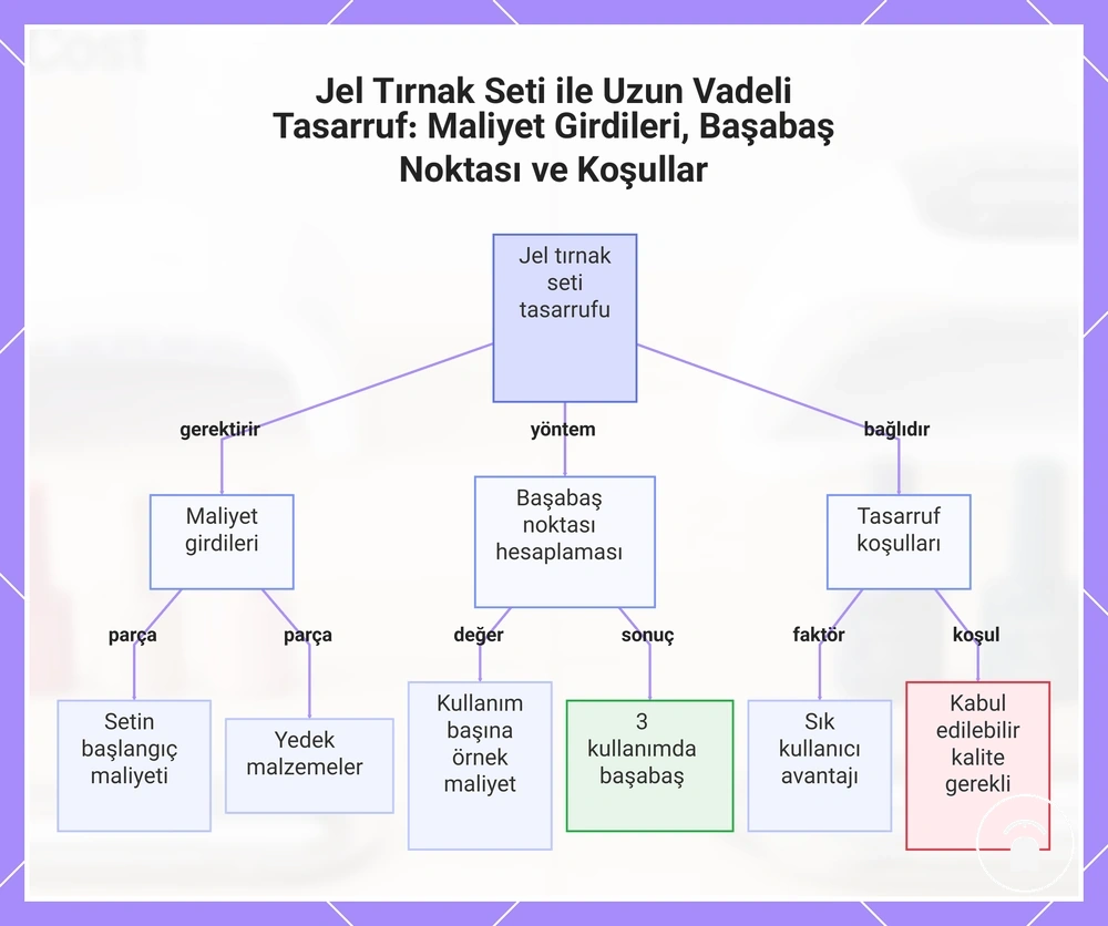 Jel Tırnak Seti ile Uzun Vadeli Tasarruf: Maliyet Girdileri, Başabaş Noktası ve Koşullar