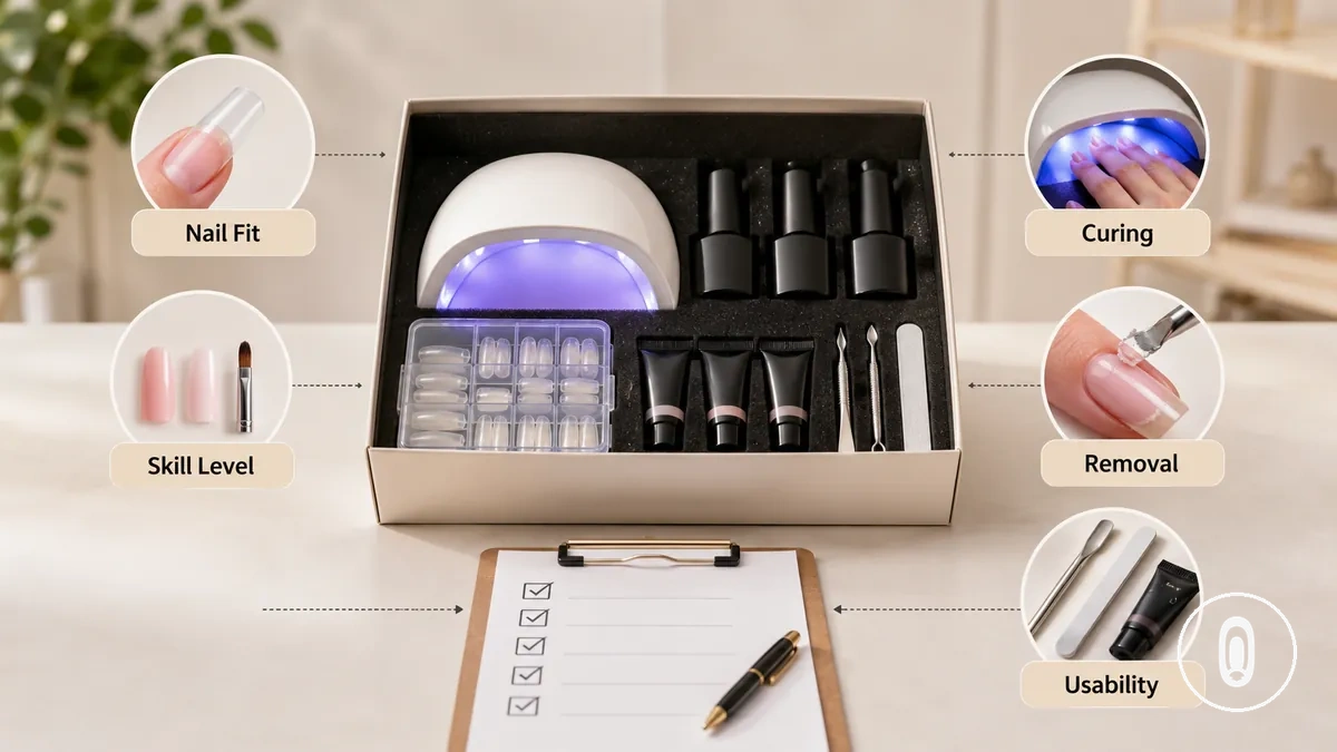 Requisitos previos antes de comparar kits con un kit de extensiones de uñas de gel en casa y lista de verificación de decisión