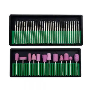 Kit manucure et pédicure 30 tete en acier 12 tetes roses