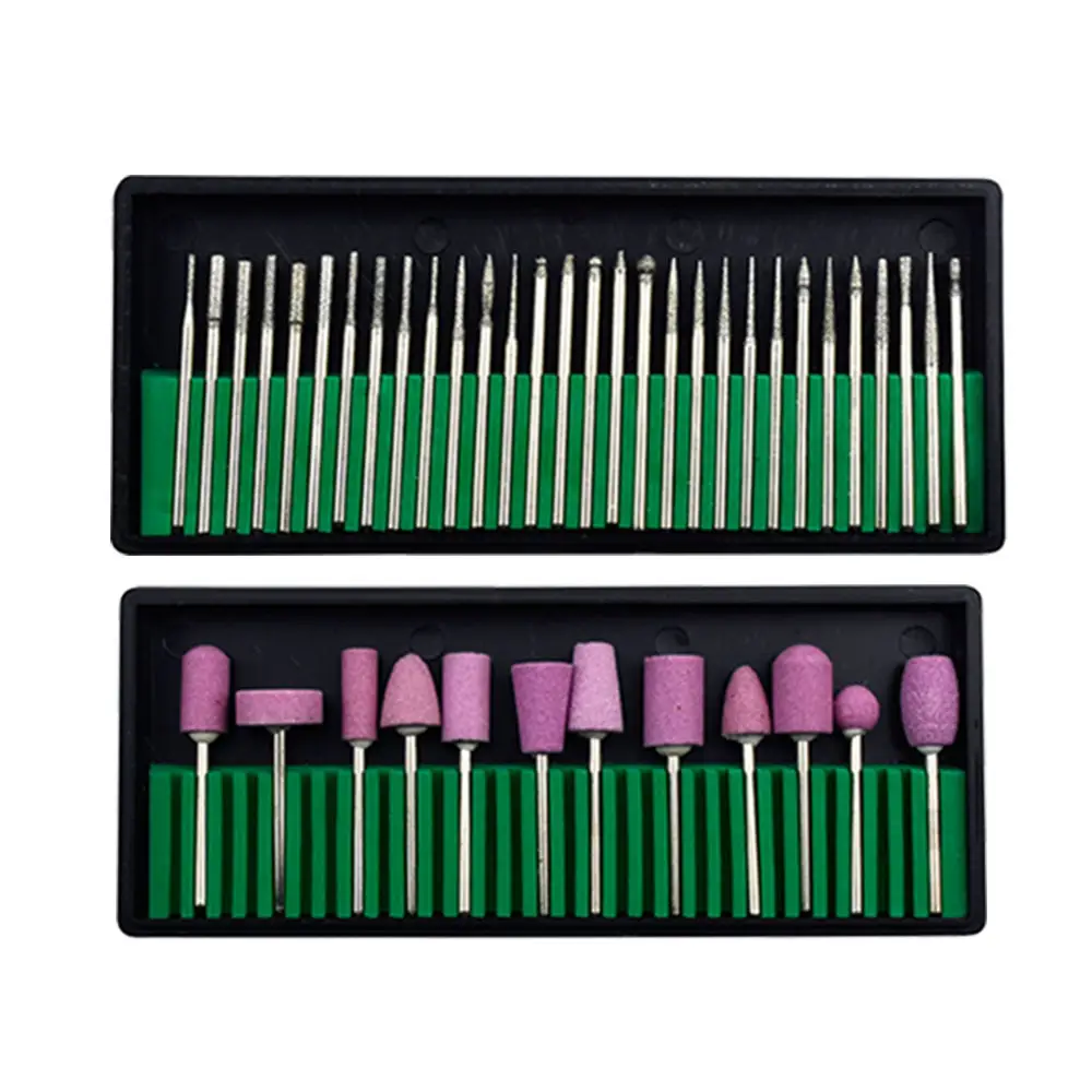 Kit manucure et pédicure 30 tete en acier 12 tetes roses