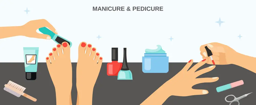 manicure pédicure outils vernis et dissolvant