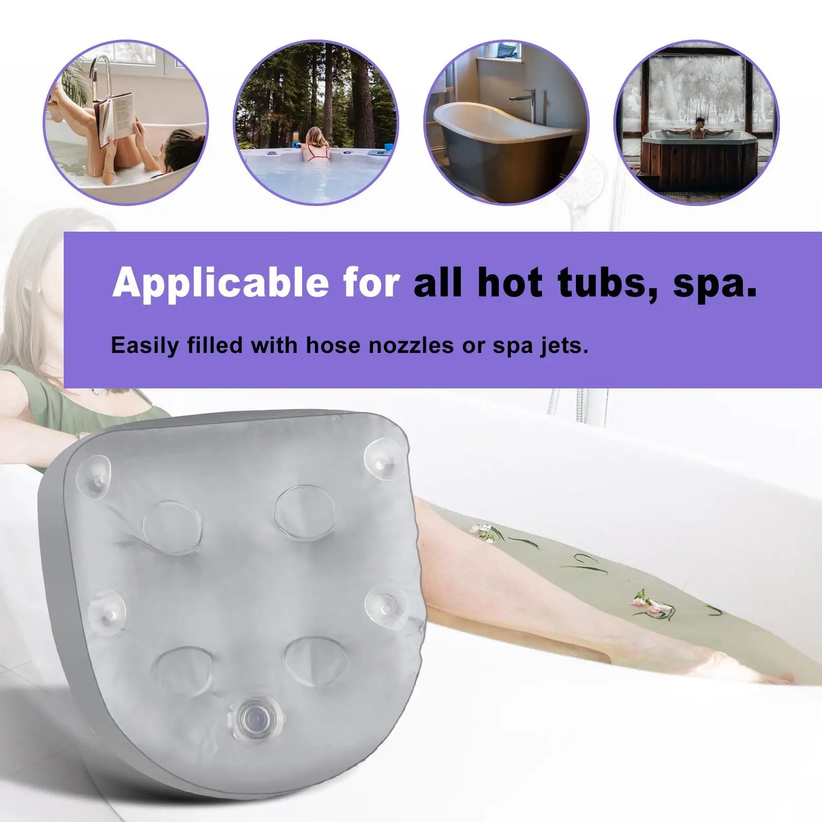 Outdoor Spa Booster Seat Soft Comfortable Hot Tub Cushion with Suction Cup