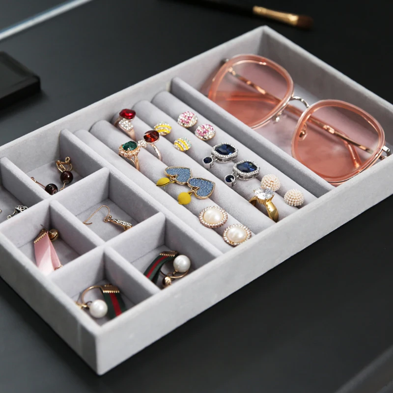 Boîte à bijoux en velours empilable