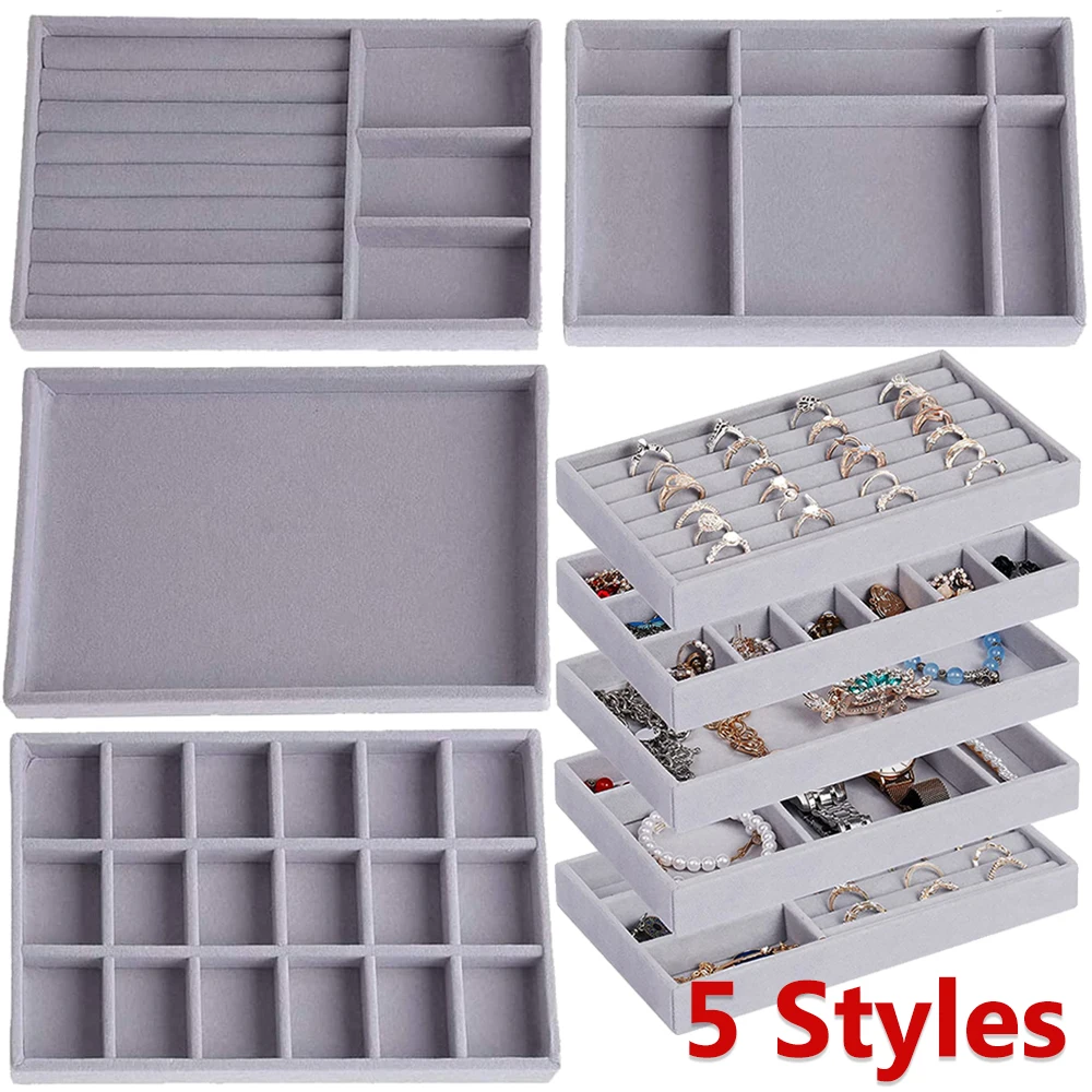 Boîte à bijoux en velours empilable