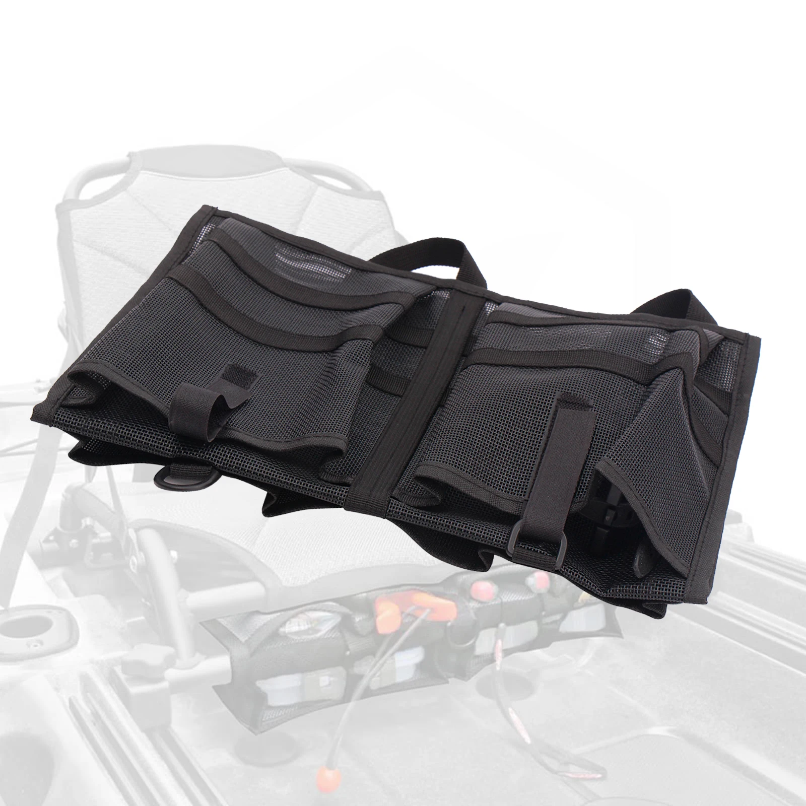 Durable Kayak Mesh Bag Beer Storage Pouch Rowing Boat Chair Tackle Tool Kit Bag Kayak Fishing Rod Holder Tackle Box Bag