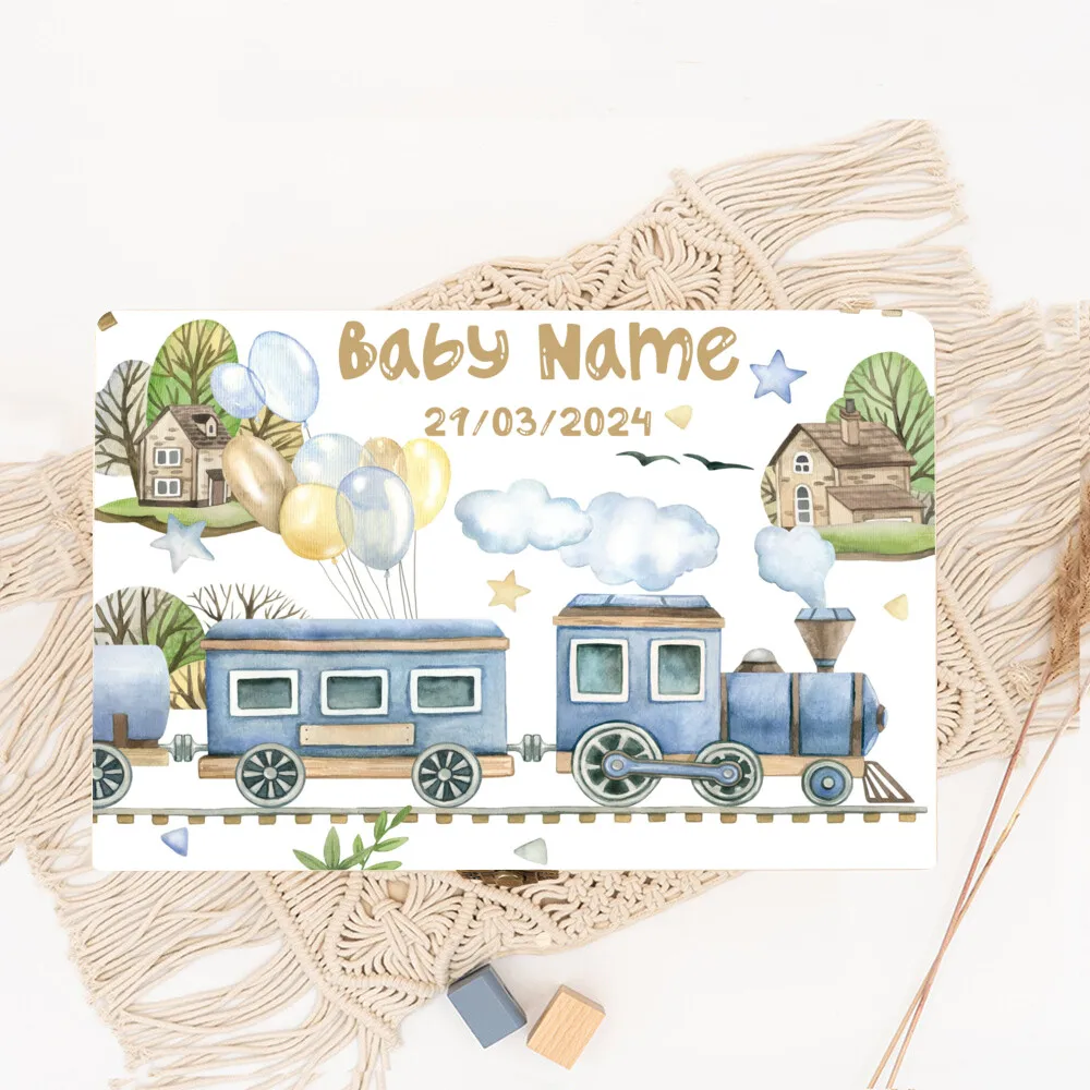 Boîte à mémoire de naissance en bois personnalisée