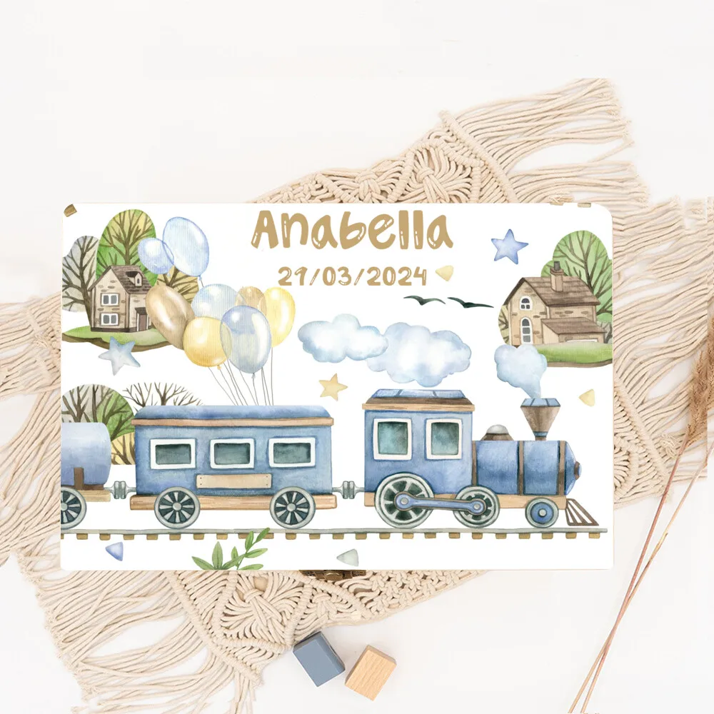 Boîte à mémoire de naissance en bois personnalisée