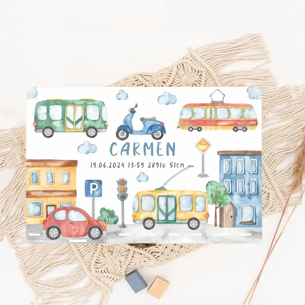 Boîte à mémoire de naissance en bois personnalisée