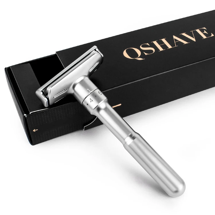 QSHAVE-Rasoir de sécurité réglable à double tranchant pour homme