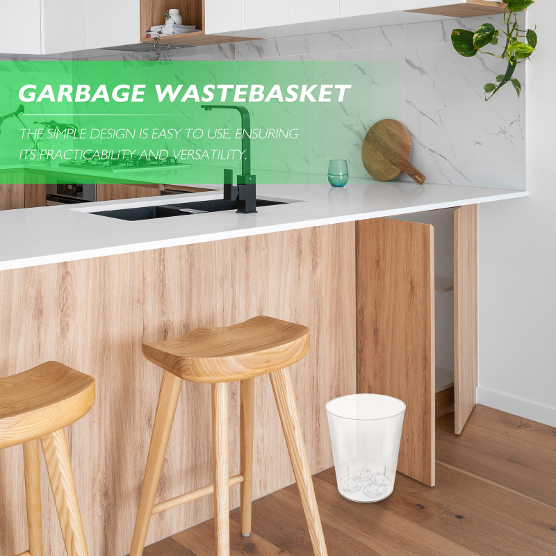 Poubelle transparente pour décoration de bureau