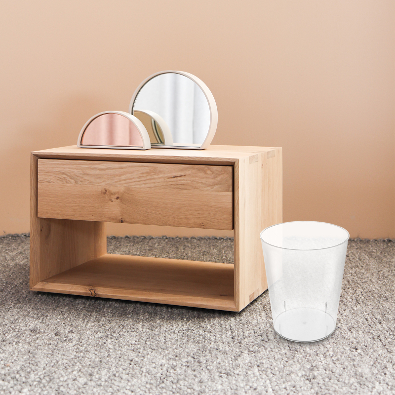 Poubelle transparente pour décoration de bureau