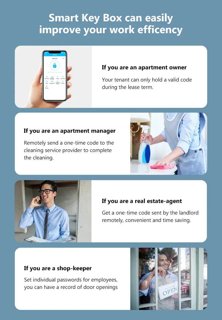 Boîte à clés intelligente étanche à Code Ttlock pour le stockage des clés de la maison